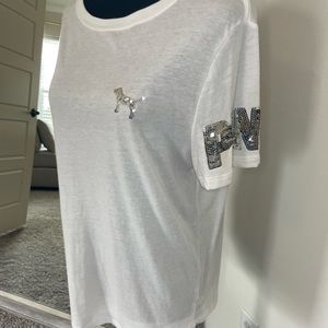 NWOT Bling pink VS tee-  size large